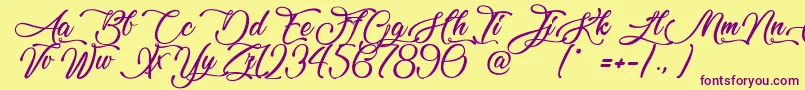 Lovely Home Font – Purple Fonts on Yellow Background