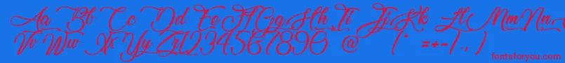 Lovely Home Font – Red Fonts on Blue Background