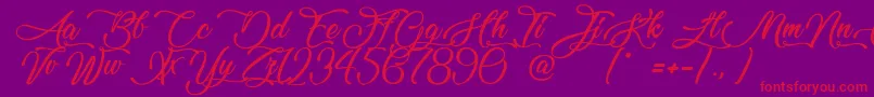 Lovely Home Font – Red Fonts on Purple Background