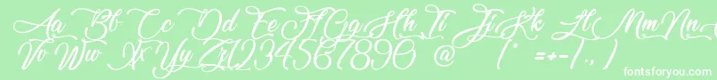 Lovely Home Font – White Fonts on Green Background