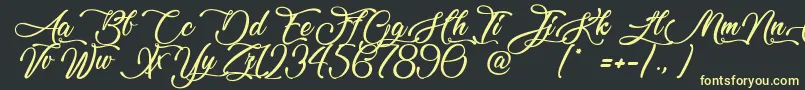 Lovely Home Font – Yellow Fonts on Black Background