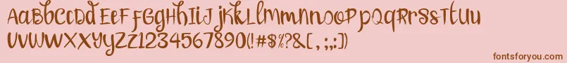 lovely honey Font – Brown Fonts on Pink Background