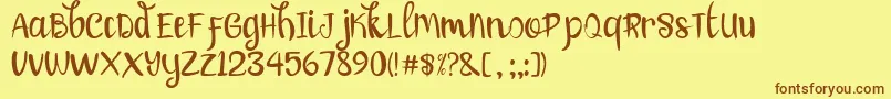 lovely honey Font – Brown Fonts on Yellow Background