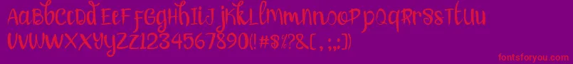lovely honey Font – Red Fonts on Purple Background