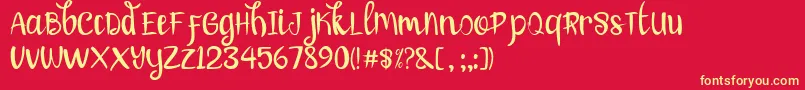 lovely honey Font – Yellow Fonts on Red Background