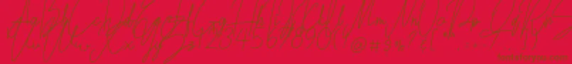 fuente Lovely Jeanne Script – Fuentes Marrones Sobre Fondo Rojo