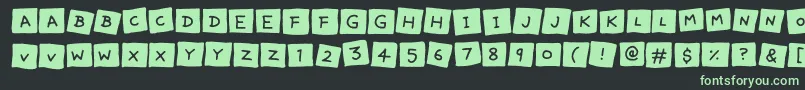 Fonte Lovely Notes – fontes verdes em um fundo preto