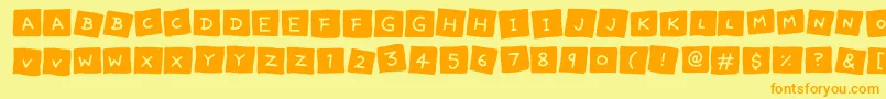 Lovely Notes Font – Orange Fonts on Yellow Background