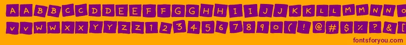 Lovely Notes Font – Purple Fonts on Orange Background