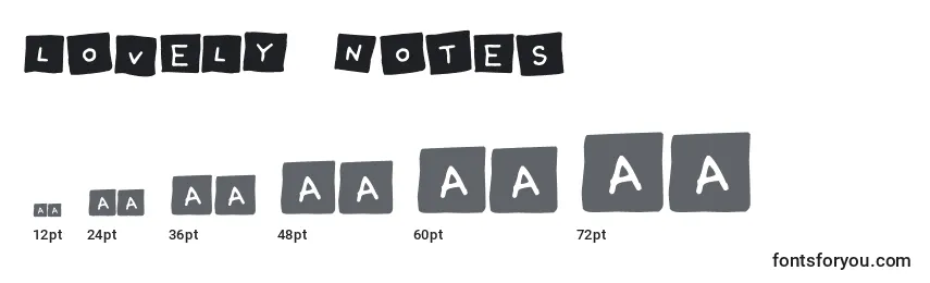 Lovely Notes Font Sizes