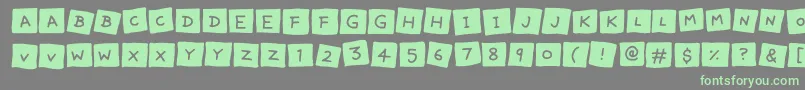 Lovely Notes Font – Green Fonts on Gray Background