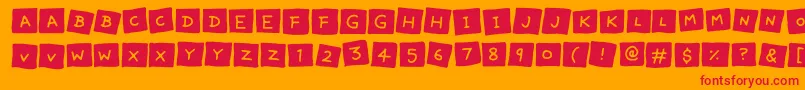 Lovely Notes Font – Red Fonts on Orange Background
