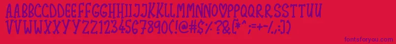 Fonte Lovely Serifs – fontes roxas em um fundo vermelho