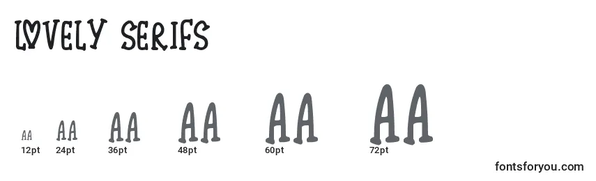 Размеры шрифта Lovely Serifs