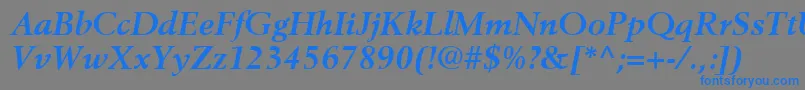 BerlingLtBoldItalic-fontti – siniset fontit harmaalla taustalla