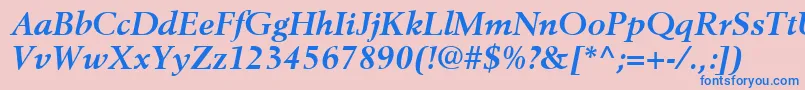 Шрифт BerlingLtBoldItalic – синие шрифты на розовом фоне