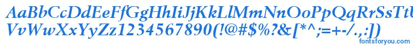 BerlingLtBoldItalic Font – Blue Fonts on White Background