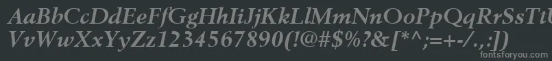 Шрифт BerlingLtBoldItalic – серые шрифты на чёрном фоне