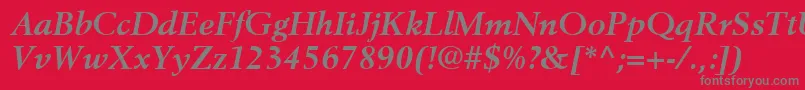 Шрифт BerlingLtBoldItalic – серые шрифты на красном фоне