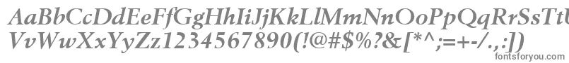 BerlingLtBoldItalic-Schriftart – Graue Schriften auf weißem Hintergrund