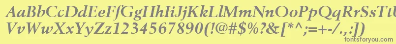BerlingLtBoldItalic Font – Gray Fonts on Yellow Background