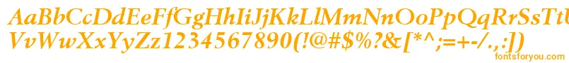 フォントBerlingLtBoldItalic – 白い背景にオレンジのフォント
