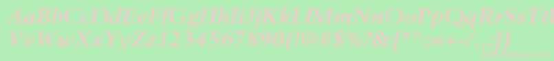 フォントBerlingLtBoldItalic – 緑の背景にピンクのフォント