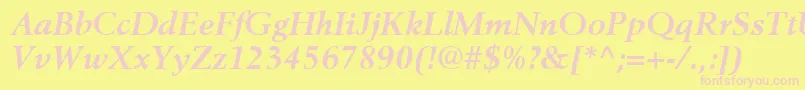 BerlingLtBoldItalic Font – Pink Fonts on Yellow Background