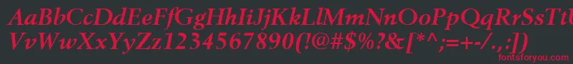 BerlingLtBoldItalic Font – Red Fonts on Black Background