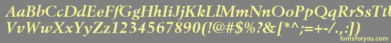 Шрифт BerlingLtBoldItalic – жёлтые шрифты на сером фоне