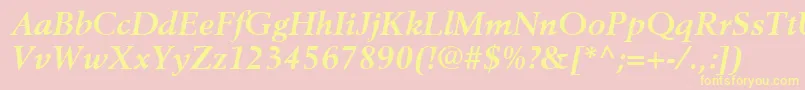 Шрифт BerlingLtBoldItalic – жёлтые шрифты на розовом фоне
