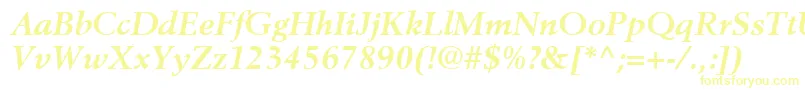 Шрифт BerlingLtBoldItalic – жёлтые шрифты