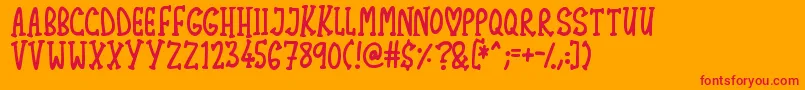 Lovely Serifs Font – Red Fonts on Orange Background