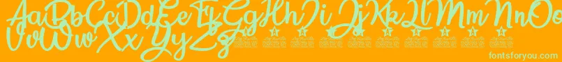 Lovely Summer Personal Use Font – Green Fonts on Orange Background