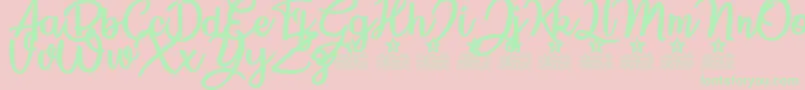 Lovely Summer Personal Use-Schriftart – Grüne Schriften auf rosa Hintergrund