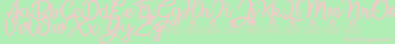 Lovely Summer Personal Use Font – Pink Fonts on Green Background