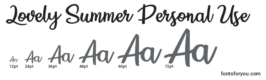 Размеры шрифта Lovely Summer Personal Use