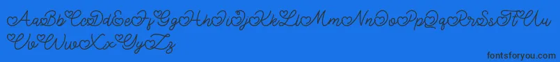 Lovely Valentine-Schriftart – Schwarze Schriften auf blauem Hintergrund