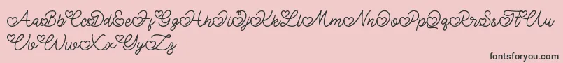 Lovely Valentine Font – Black Fonts on Pink Background