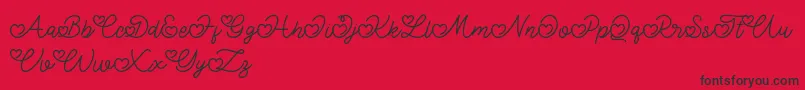 Fonte Lovely Valentine – fontes pretas em um fundo vermelho