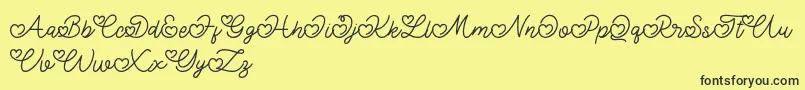 Lovely Valentine Font – Black Fonts on Yellow Background