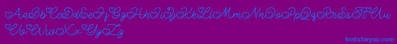 Lovely Valentine-Schriftart – Blaue Schriften auf violettem Hintergrund