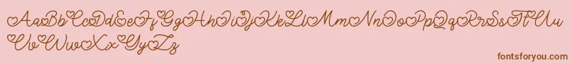 Lovely Valentine-Schriftart – Braune Schriften auf rosa Hintergrund