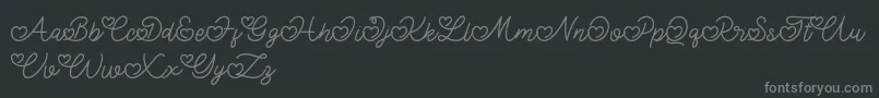 Lovely Valentine Font – Gray Fonts on Black Background