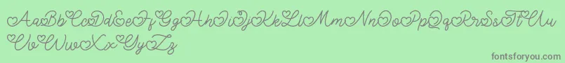 Lovely Valentine Font – Gray Fonts on Green Background