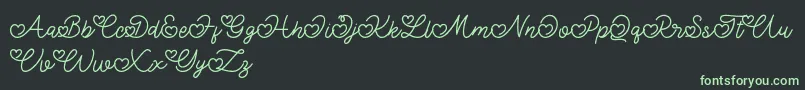 Lovely Valentine Font – Green Fonts on Black Background