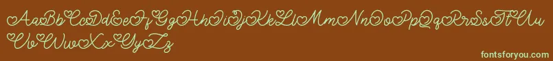 Lovely Valentine Font – Green Fonts on Brown Background