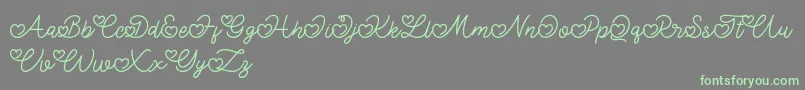 Lovely Valentine Font – Green Fonts on Gray Background