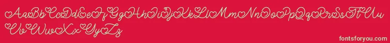 Fonte Lovely Valentine – fontes verdes em um fundo vermelho