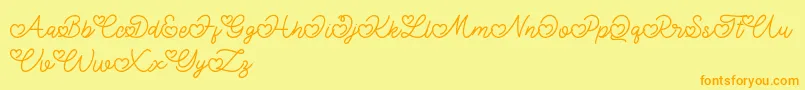 Lovely Valentine Font – Orange Fonts on Yellow Background